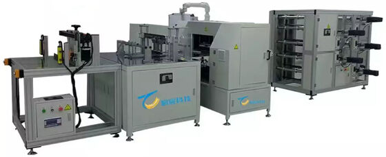 Línea de producción servo-conducida de trabajo pesado estable para el pliegue de papel de filtro multicapa de múltiples materiales