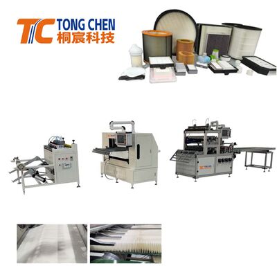 Línea de producción de corte previo y plisado de alimentación automática de papel de filtro de precisión