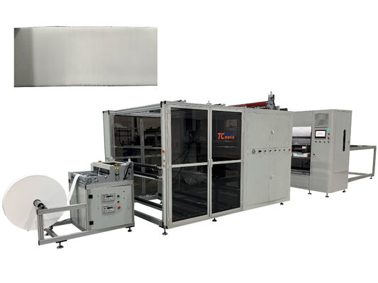 Línea de producción de papel plegable de fibra de vidrio de alta temperatura totalmente automática de 300 mm de altura de plegado sin partición